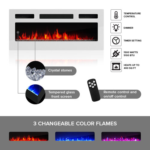 Orren Ellis Genoveva TV Stand for TVs up to 78" with Electric Fireplace